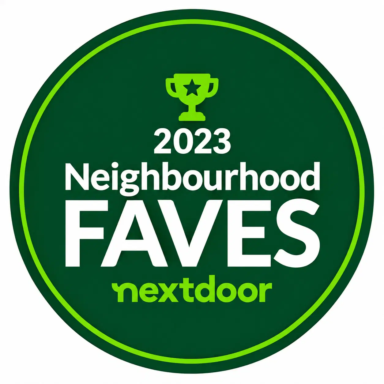 Neighbourhood Fave award badge, 2023